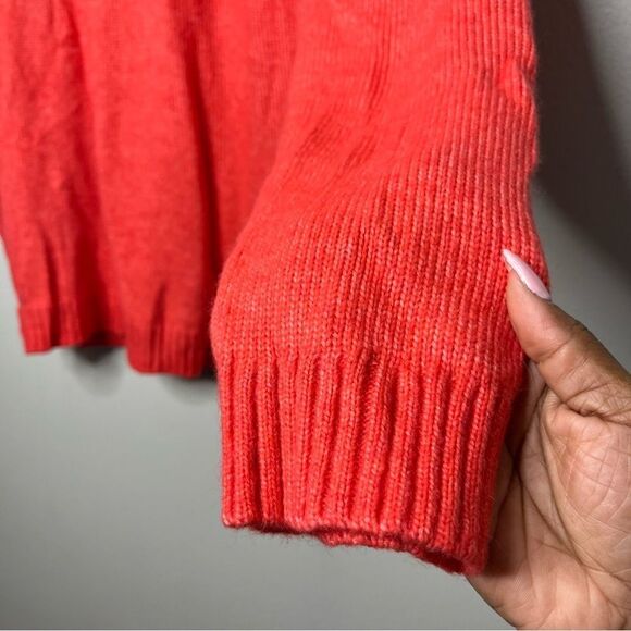 Talbots Women Sweater XL‎ Petite Red Fair Isle Mock Neck Cozy Stretch Cabincore - Picture 5 of 9